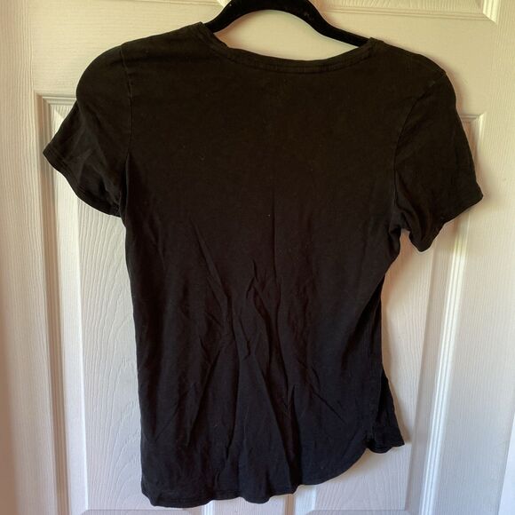 Rachel Roy Women’s Small Black Top Blouse Round Neck Stretch Lightweight - Picture 5 of 9